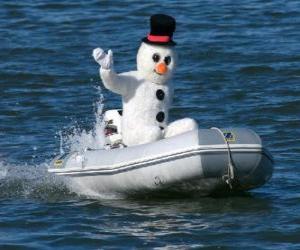 пазл Снежный человек в лодке